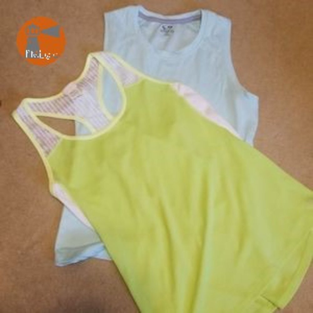 C9 Champion Set of 2 Exercise Shirts Medium Sleeveless Green Blue